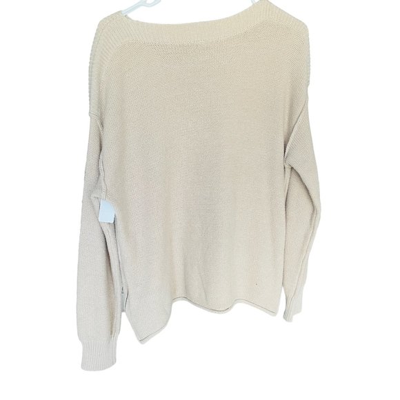 Tribal Jeans cream sweater with zippers on side - Picture 2 of 6